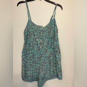 Marc Jacobs light blue floral romper swim coverup medium